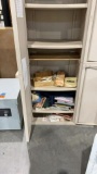 Rubbermaid cabinet, partially stocked, shelf on