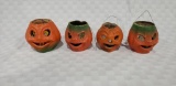 (4) Jack-O-Lantern Halloween Buckets