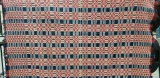 Red, White, and Blue Overshot Weave Coverlet
