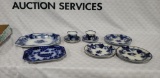 Misc Gaudy Ironstone Flo Blue Dishes