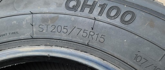 (4) New ST205/75-15 Trailer Tires