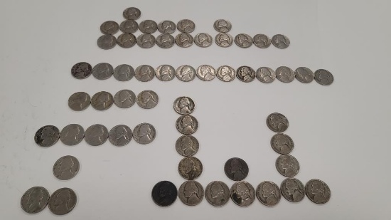 Jefferson wartime silver alloy Nickels (15) &