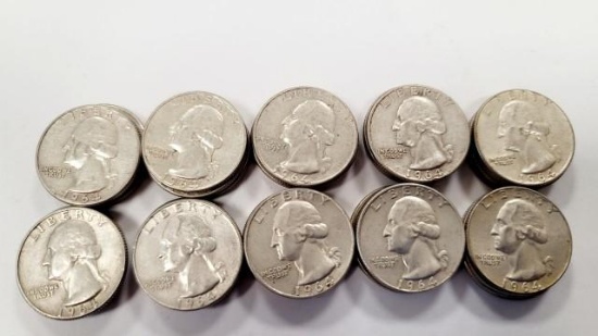Silver 1964 Washington Quarters (40)