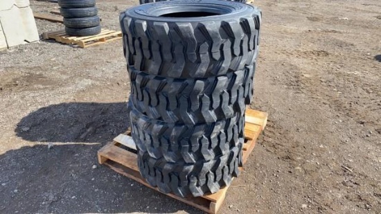 "ABSOLUTE" (4) New 12-16.5 Skid Steer Tires