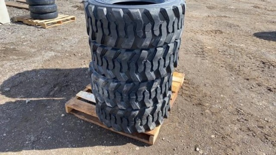 "ABSOLUTE" (4) New 12-16.5 Skid Steer Tires