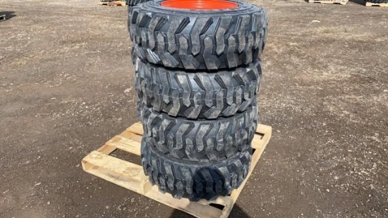 "ABSOLUTE" (4) New 12-16.5 Tires/Wheels for Bobcat