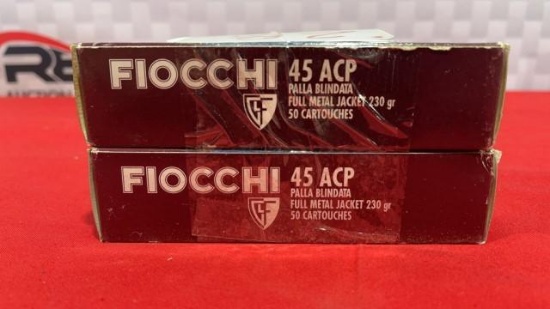 85rds Fiocchi 45 ACP Ammo