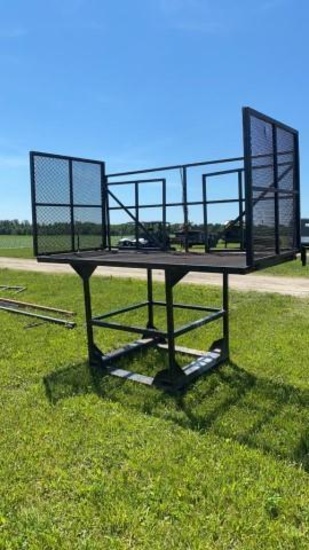 Man lift cage, 8' with (2) 4' fold down extensions