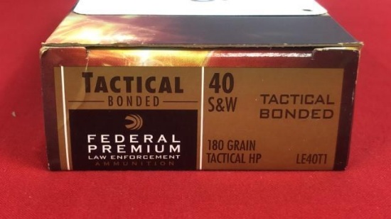 50rds Federal 40 S&W HST 180gr HP Ammo