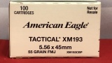 100rds American Eagle 5.56 55gr FMJ Ammo
