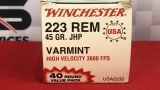 40rds Winchester 223 45gr HP Ammo