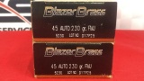 100rds Blaser Brass 45 Auto 230gr FMJ Ammo