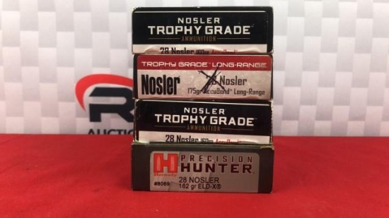 56rds Assorted 28 Nosler Ammo