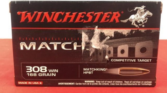 60rds Winchester Match 308Win Ammo