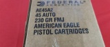 250rds Federal American Eagle 45ACP Ammo