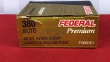 20rds Federal Premium 380 ACP Ammo
