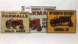 3 McCormick - Deering Farmall Tin Signs