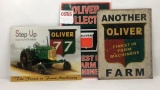 3 Oliver Tractor Tin Signs