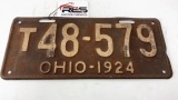 1924 Ohio License Plate