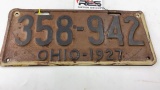 Set of 1927 Ohio License Plates