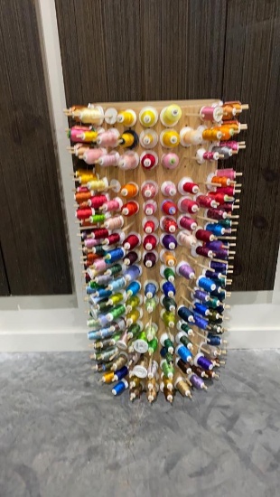 Assorted Sewing Thread w/ Rack