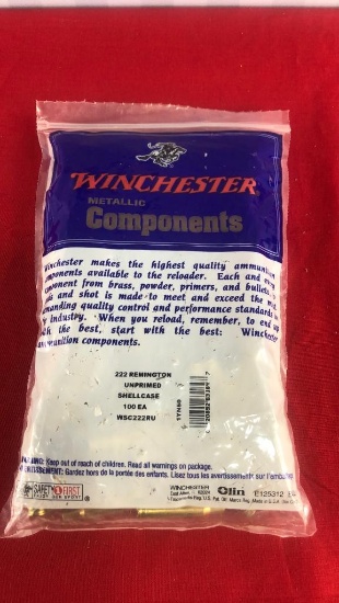 100 Pieces New Winchester 222REM Brass
