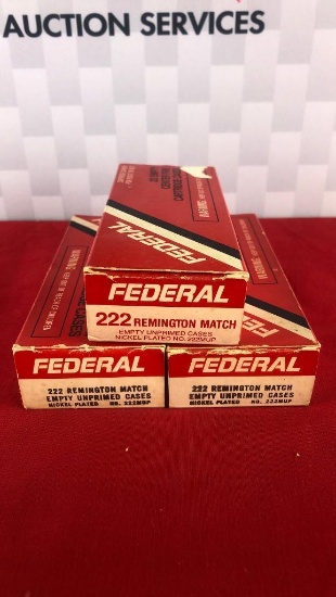 60 Pieces Federal Match 222REM Brass