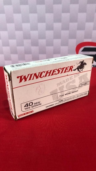 50rds Winchester 40S&W 165GR FMJ Ammo