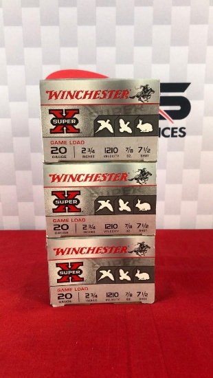 75rds Winchester SuperX 20GA #7.5 Shot Ammo