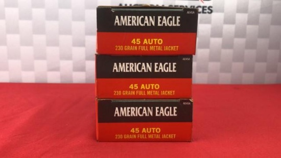 150rds American Eagle 45ACP 230GR FMJ Ammo
