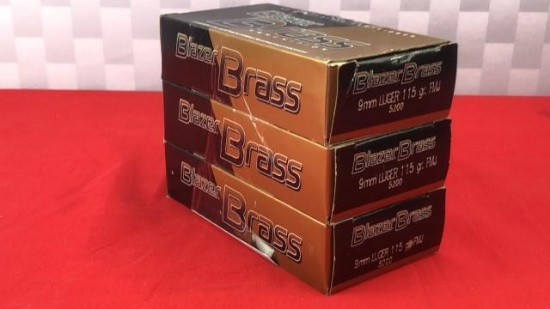 150rds CCI Blazer Brass 9MM 115GR FMJ Ammo