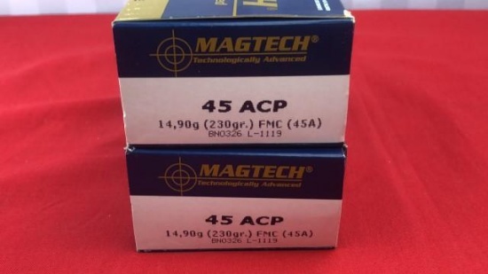 100rds Magtech 45ACP 230GR FMJ Ammo
