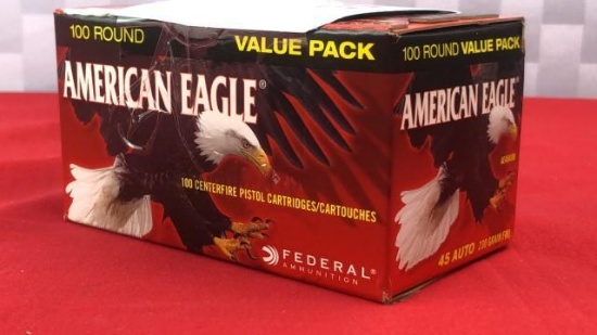 100rds American Eagle 45ACP 230GR FMJ Ammo