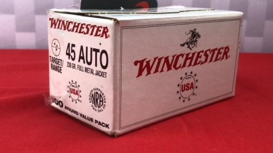 100rds Winchester 45ACP 230GR FMJ Ammo