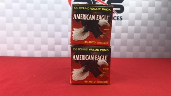 200rds American Eagle 45ACP 230GR FMJ Ammo