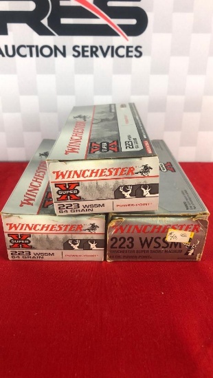 65rds Winchester SuperX 223WSSM 64GR Power Point Ammo