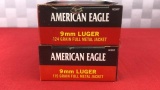 100rds American Eagle 9MM 124GR FMJ Ammo