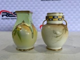 2 Hand Painted Nippon Vases