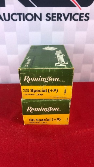 100rds Remington 38SPL+P 158GR LRN Ammo