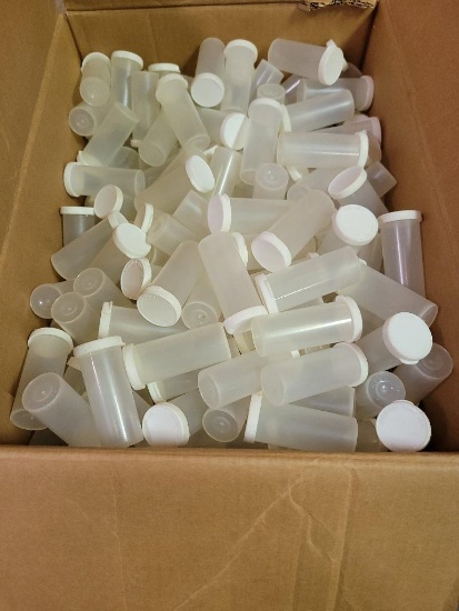 Box of Small Plastic Cannisters