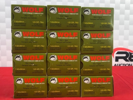 240rds Wolf 7.62x39 123gr FMJ Ammo