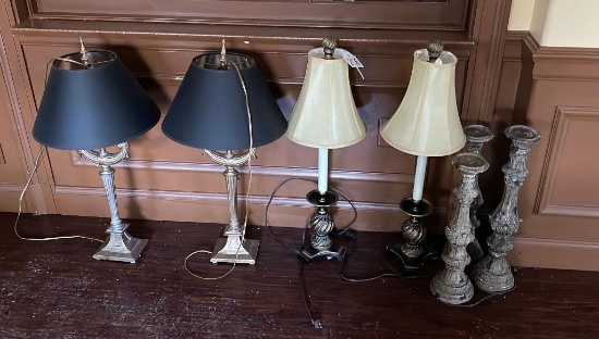 Assorted Lamps & Pillars