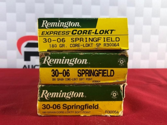 60rds Remington Core Lokt 30-06 180gr SP Ammo
