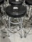 (4) Black Top Bar Stools