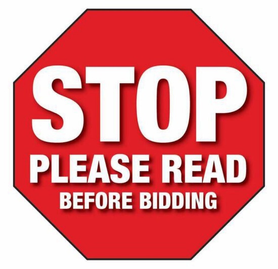 STOP-PLEASE READ BEFORE BIDDING