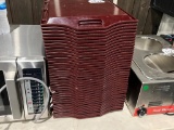 (39) Maroon Plastic Serving Trays