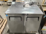 3' Stainless True Rolling Refrigerator Prep Table