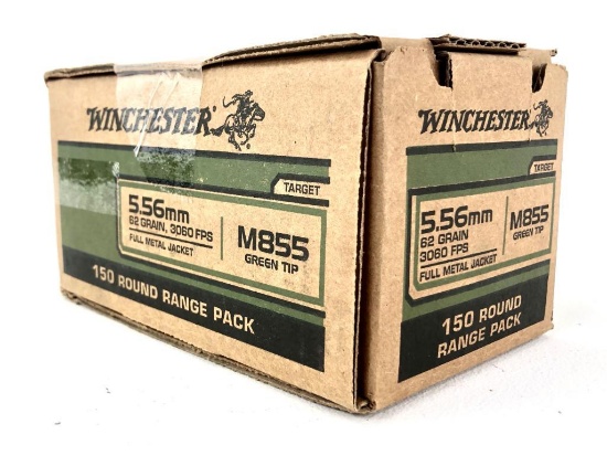 150rds Winchester M855 5.56MM 62gr FMJ Ammo