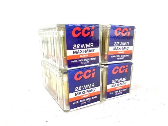 200rds CCI Maxi-Mag 22Mag 40gr TMJ Ammo