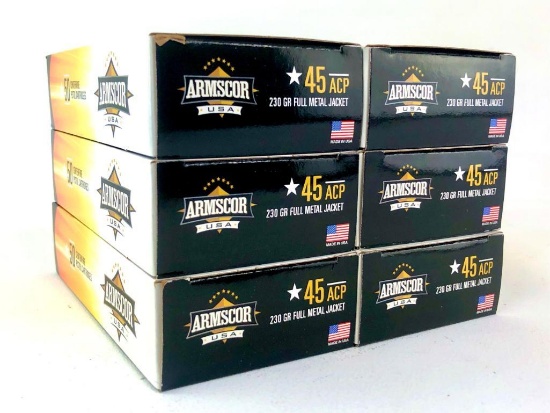 300rds Armcor 45ACP 230gr FMJ Ammo